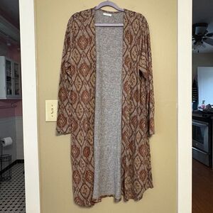 Maurices Women’s Brown Geometric Duster Cardigan Extra Large